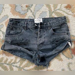 One teaspoon bandits shorts denim dark grey size 25